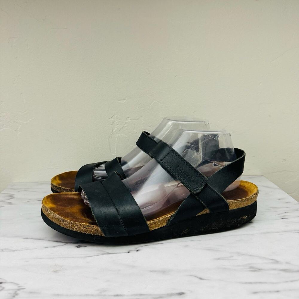 Naot Black Leather Strappy Sandals Women’s Size 10